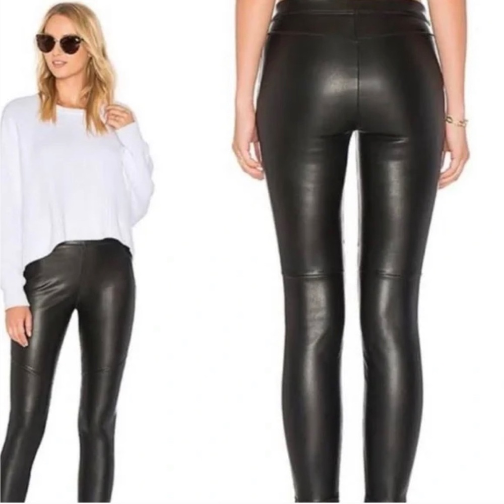 Wilfred Free Daria High Waist Pant Leggings Size XS Black Faux Vegan Leather